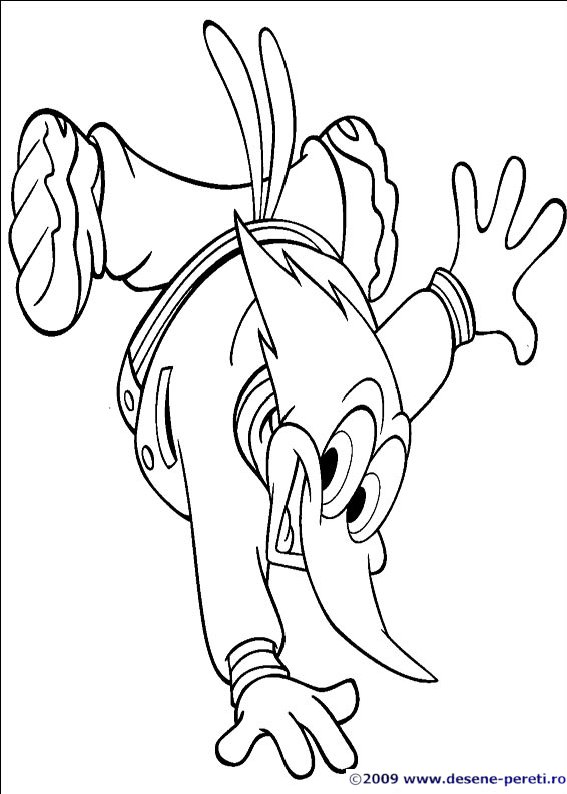 Ciocanitoarea Woody desene de colorat